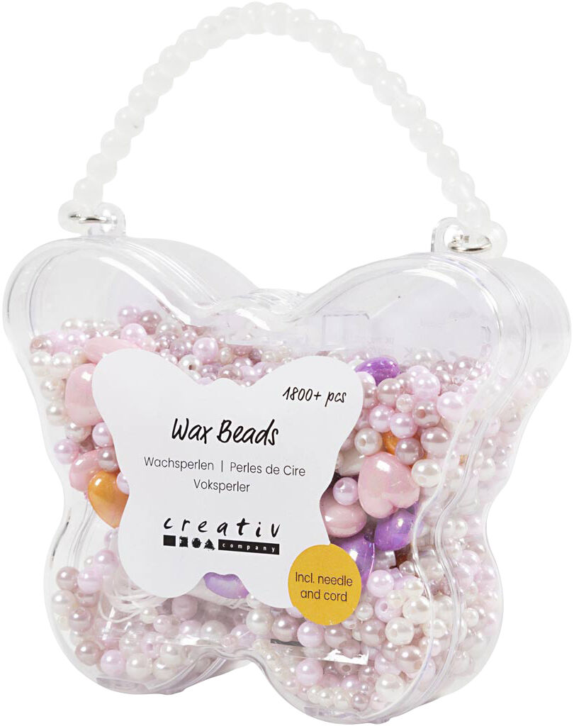 Voksperler, hulstr. 1,3-2,5 mm.