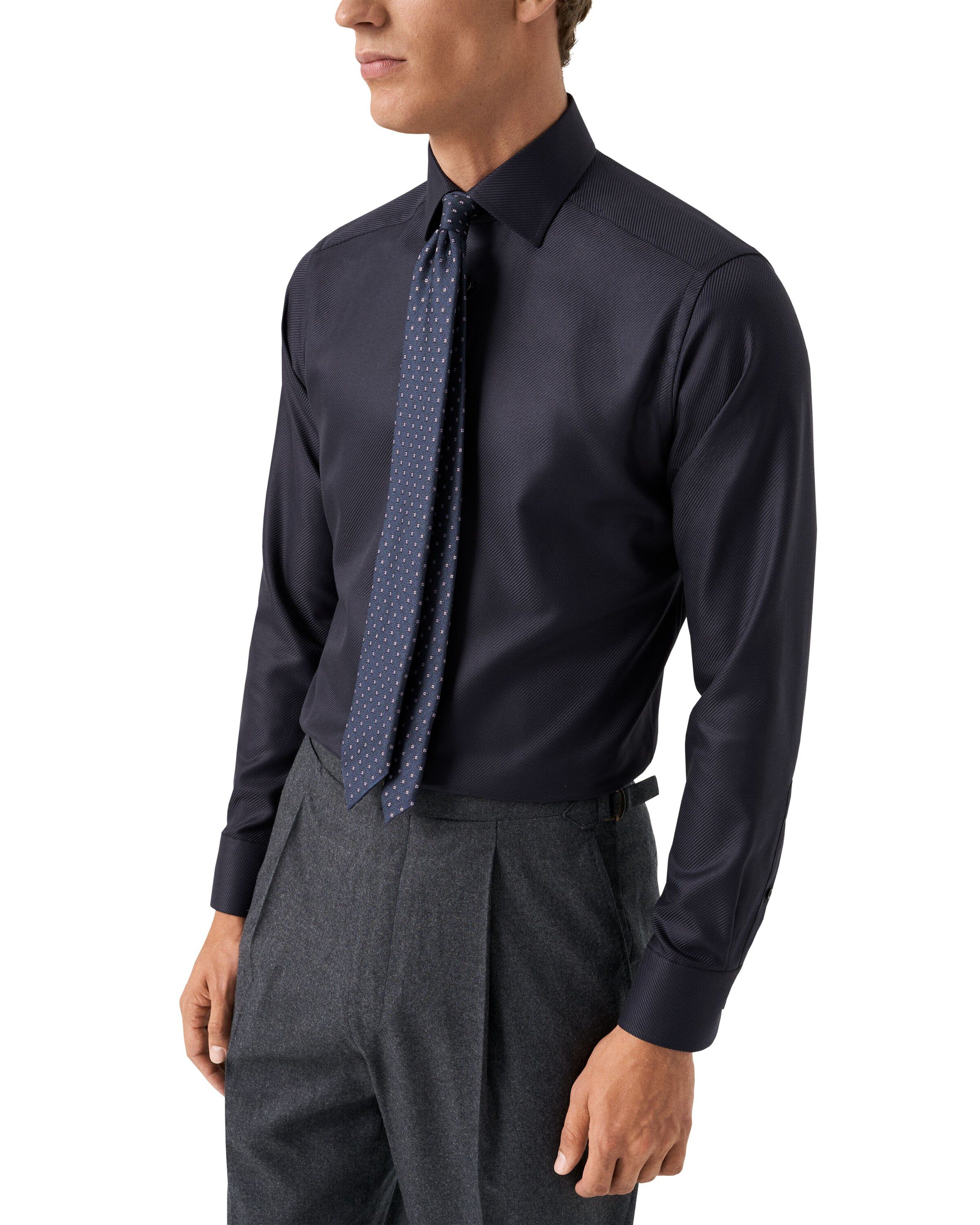 Contemporary Fit Houndstooth King Twill Shirt