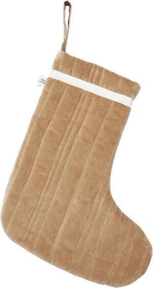 Vari Quilted Christmas Stocking - Velvet - Tan