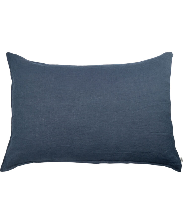 Hør vasket pude Mørkeblå 60x90