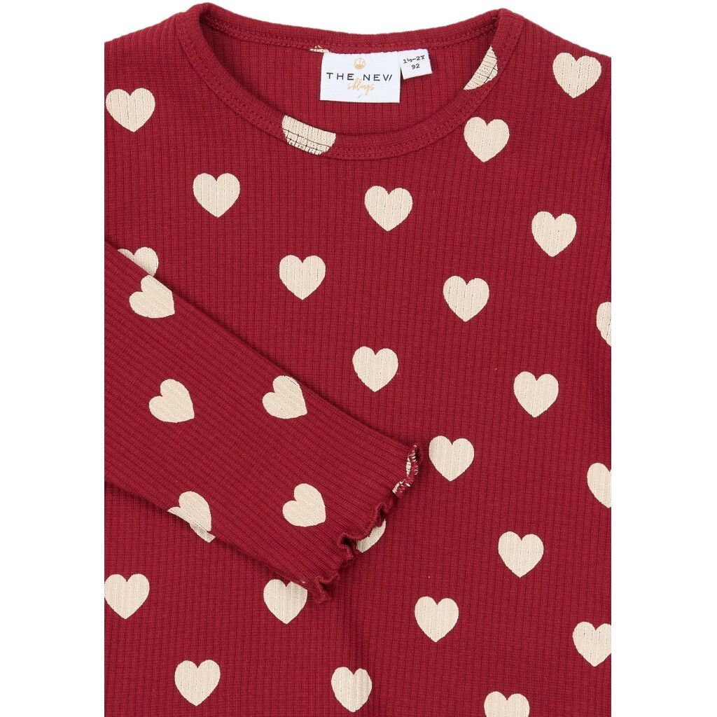 Tnstholiday Red Heart Rib Night Set
