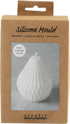 Silikoneform, Rillet dråbeform, H: 8 cm, diam. 7 cm.