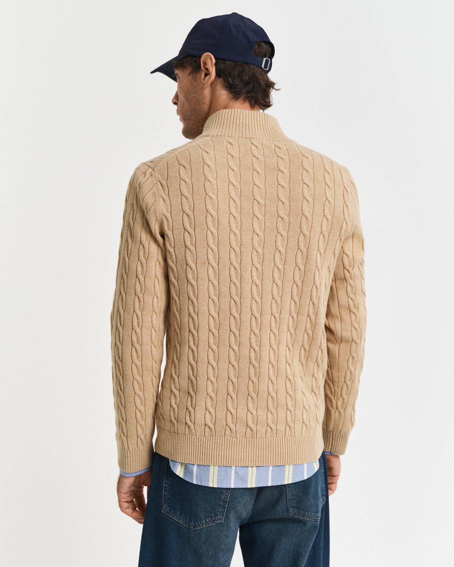 COTTON CABLE HALF ZIP