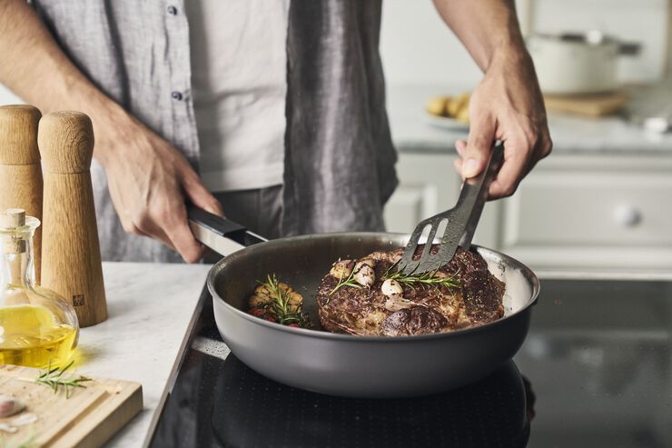 Stegepande, 28 cm, 18/10 rustfrit stål, Keramisk belægning