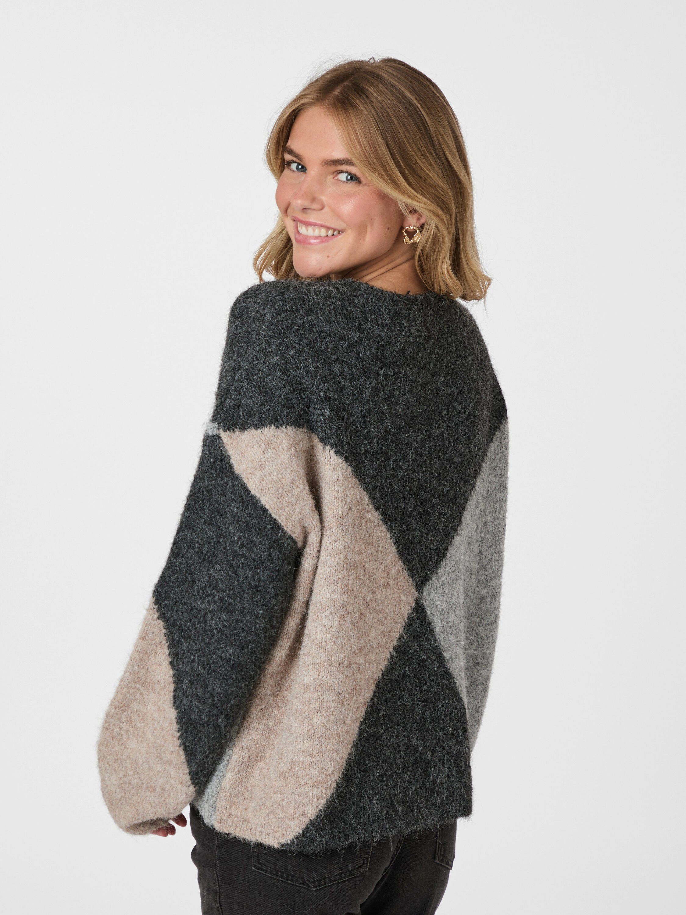 Inga Check Fluff Knit Blouse