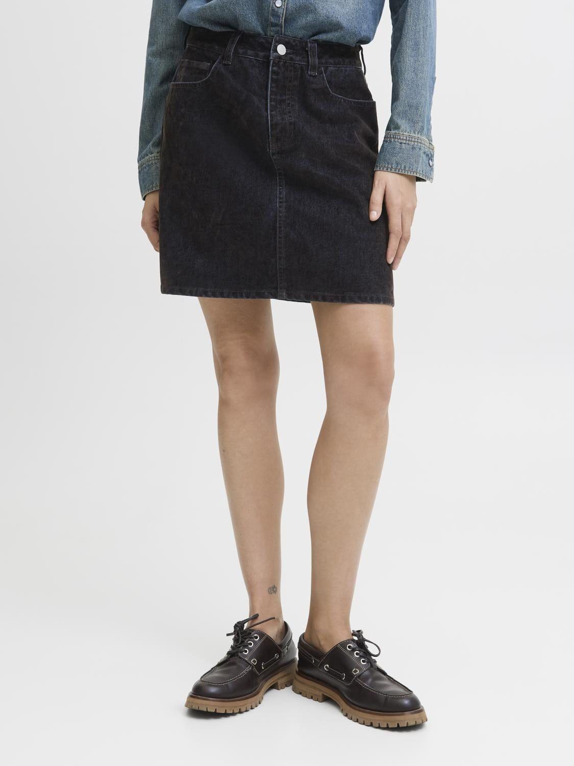 JXMIA FLOCK SHORT DENIM SKIRT DNM