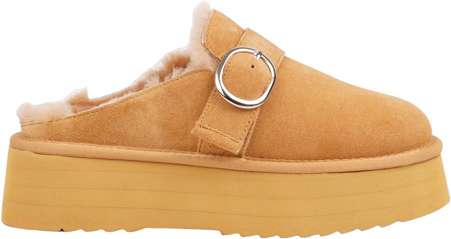 VISO - CALF SUEDE MULES WITH SHEARLING