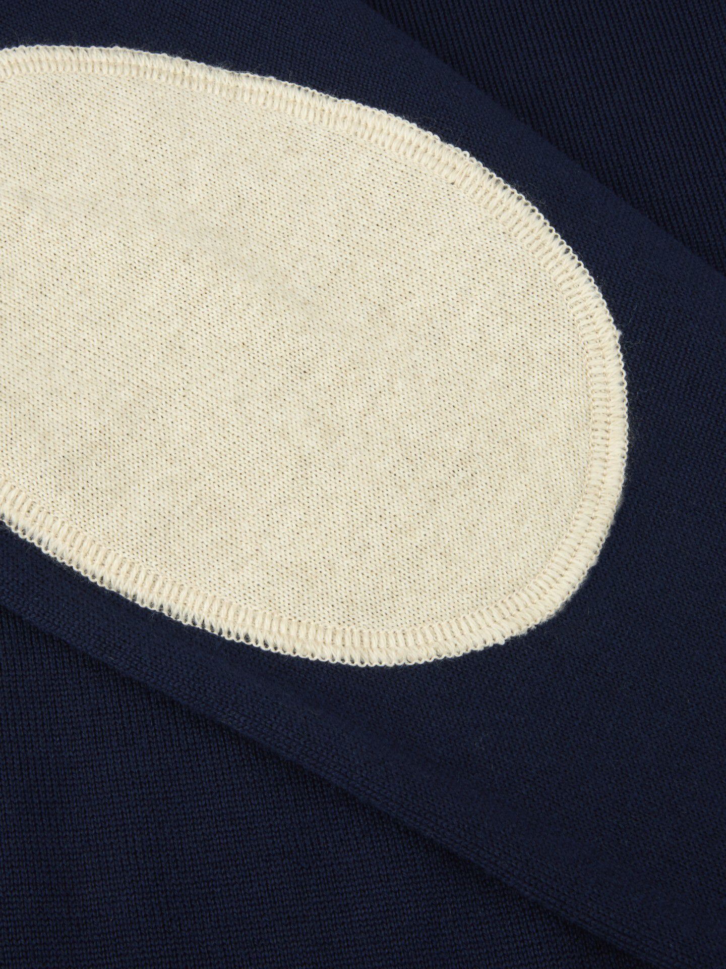 Pullover Knitted Crew Neck With Patch Merino Wool