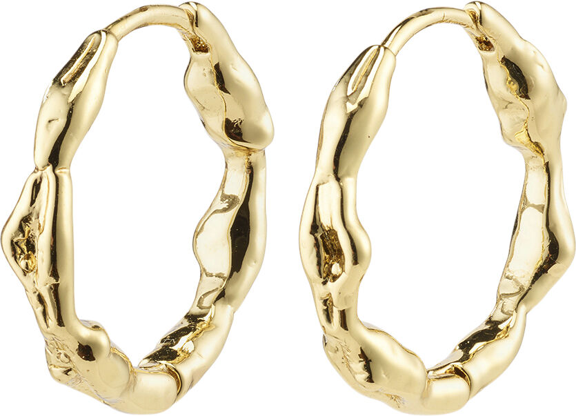 ZION organic shaped medium hoops gold-plated