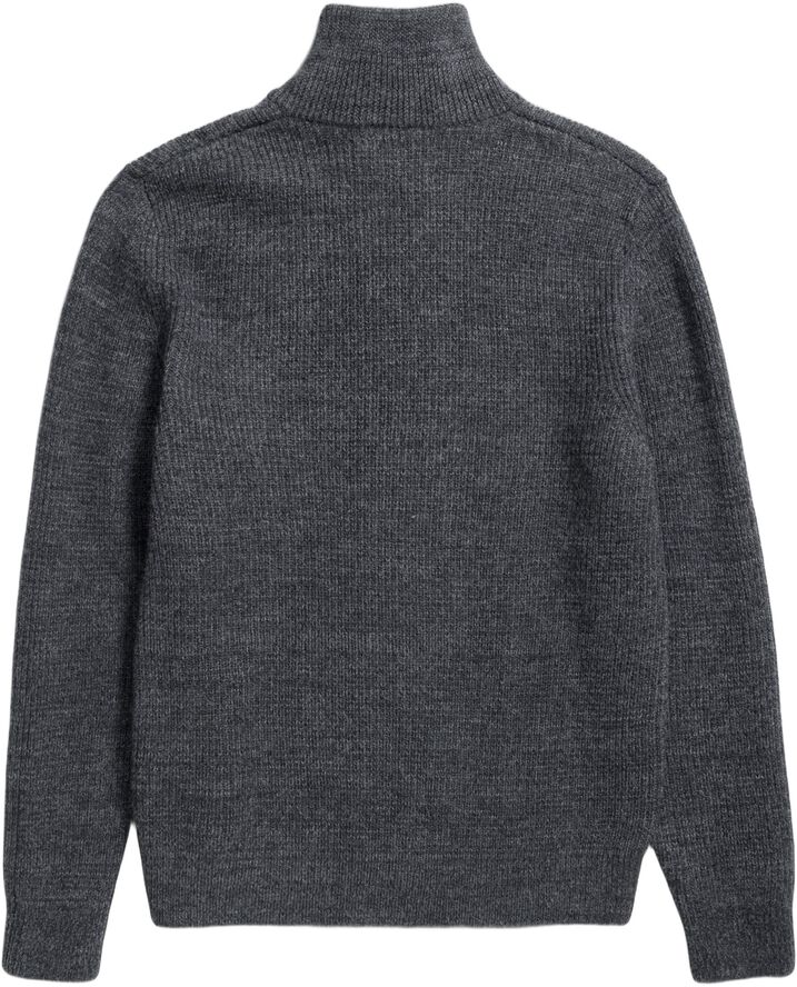 Hagen Wool Cotton Rib Full Zip Jacket