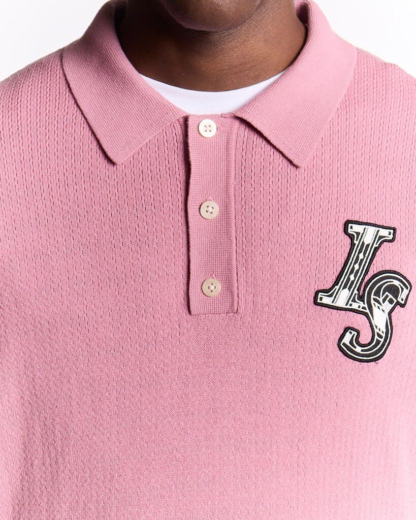 Deco Patch Long Sleeve Knitted Polo