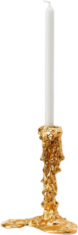 Drip candle holder gold L