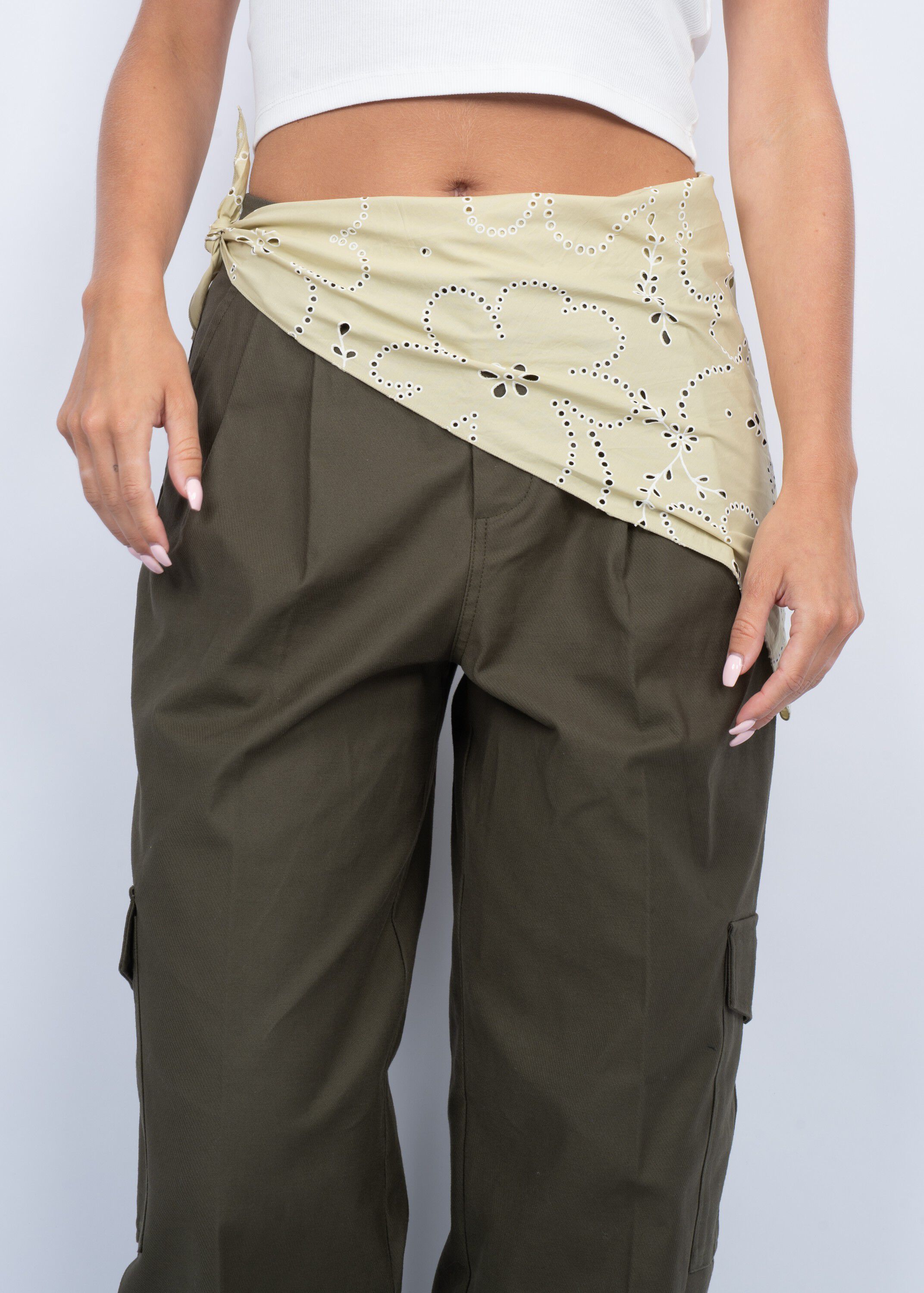 Floral Broderie Bandana Scarf