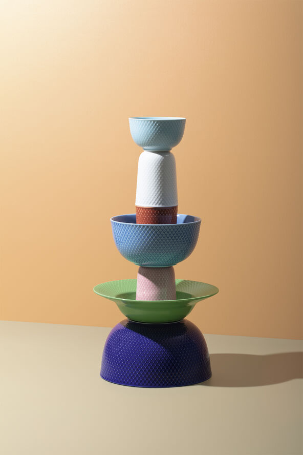 Rhombe Serveringsskål Ø22 cm mørk blå porcelæn