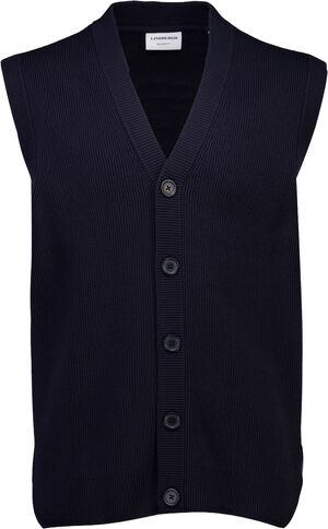 Rib v-neck button slipover