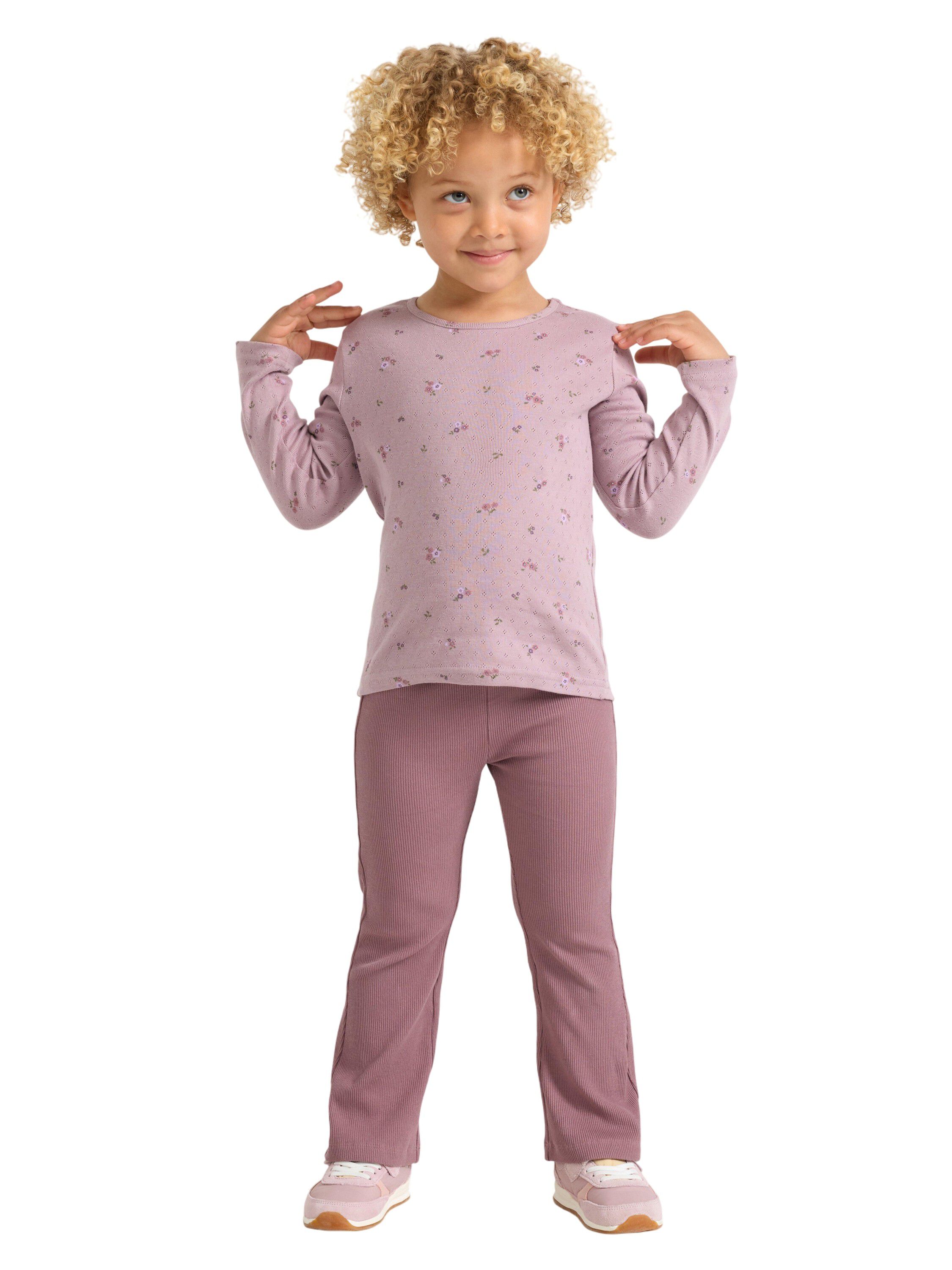 Soft cotton jersey leggings with ri