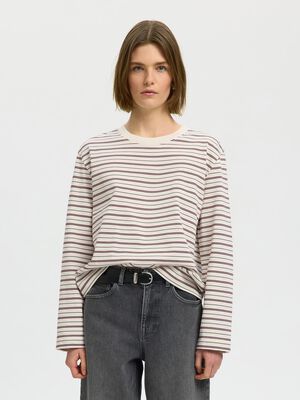 SLWESSENTIAL LS STRIPED BOXY TEE NO