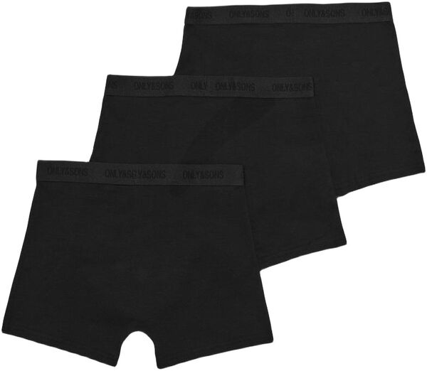 OSJFITZ SOLID BLACK BOXER 3PK. ACC