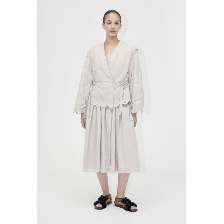 2388 Quilted Cotton, Gathered Tie Jacket