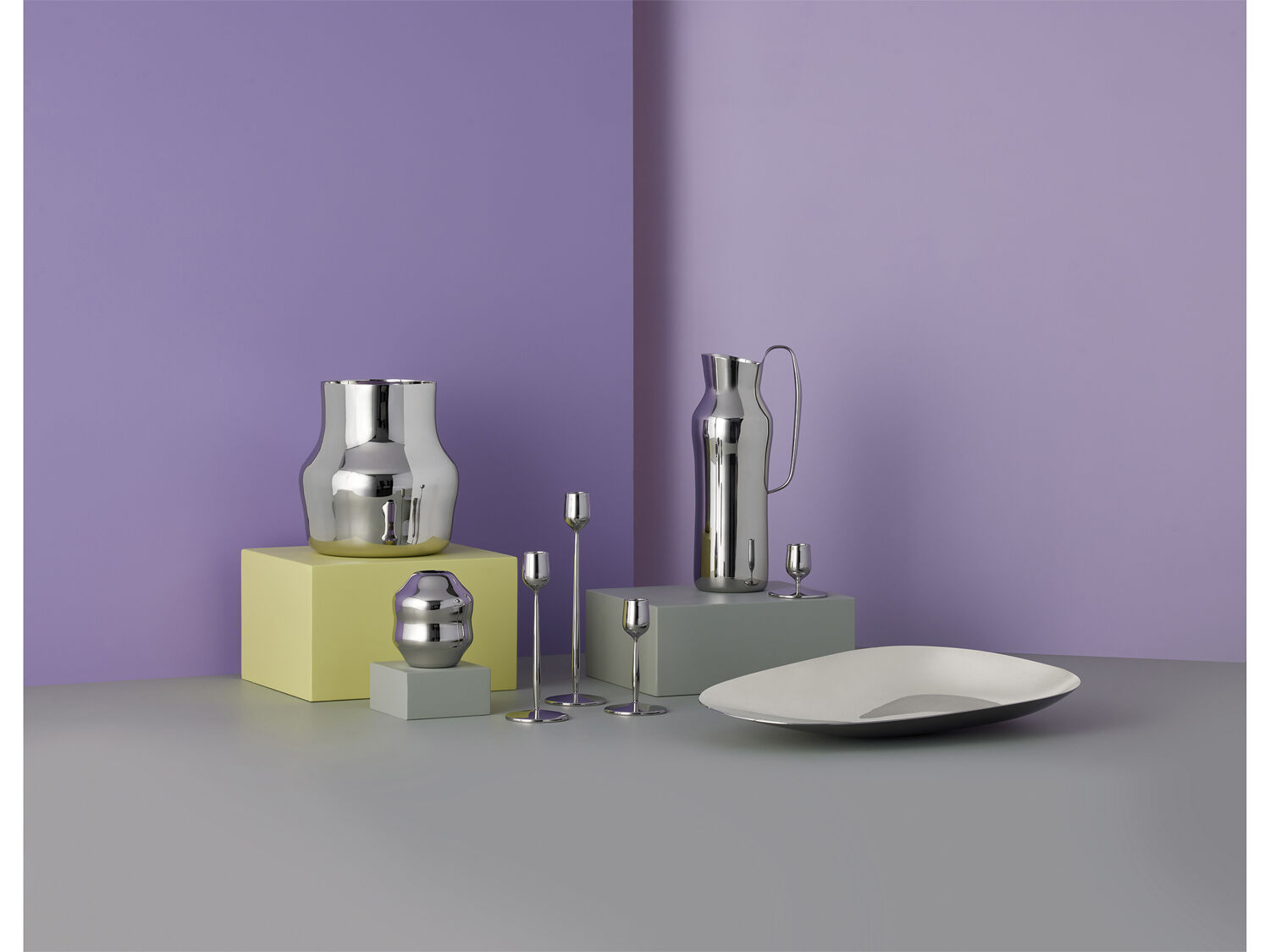 Lysestake Dorotea 7 x 5,5 cm Blankt st&aring;l