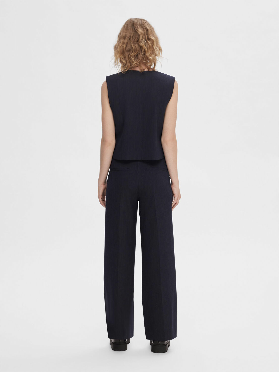 Slfrita Mw Wide Pant Dark Sap Mel Noos