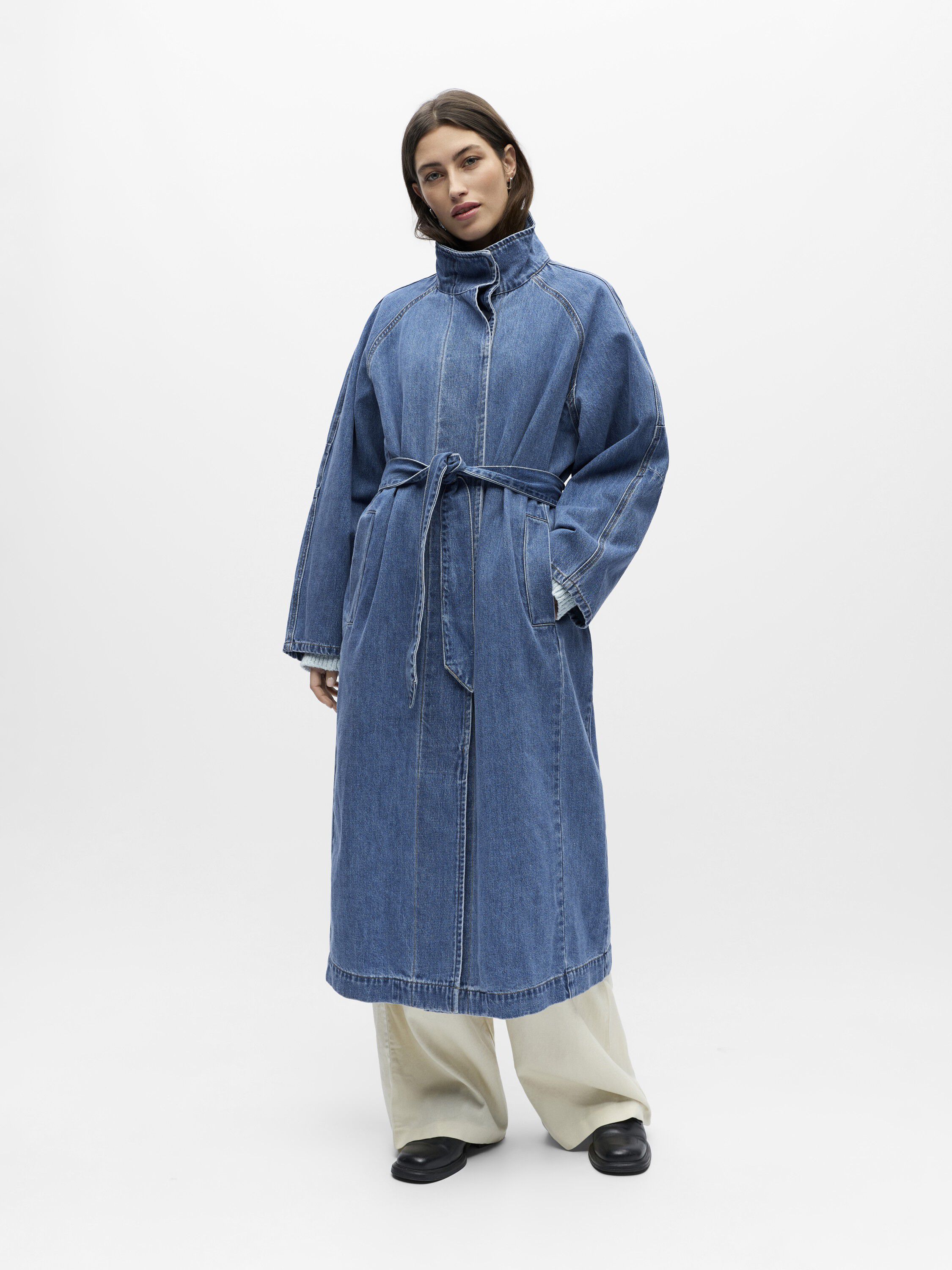 Objtrinna L/S Denim Trenchcoat Noos