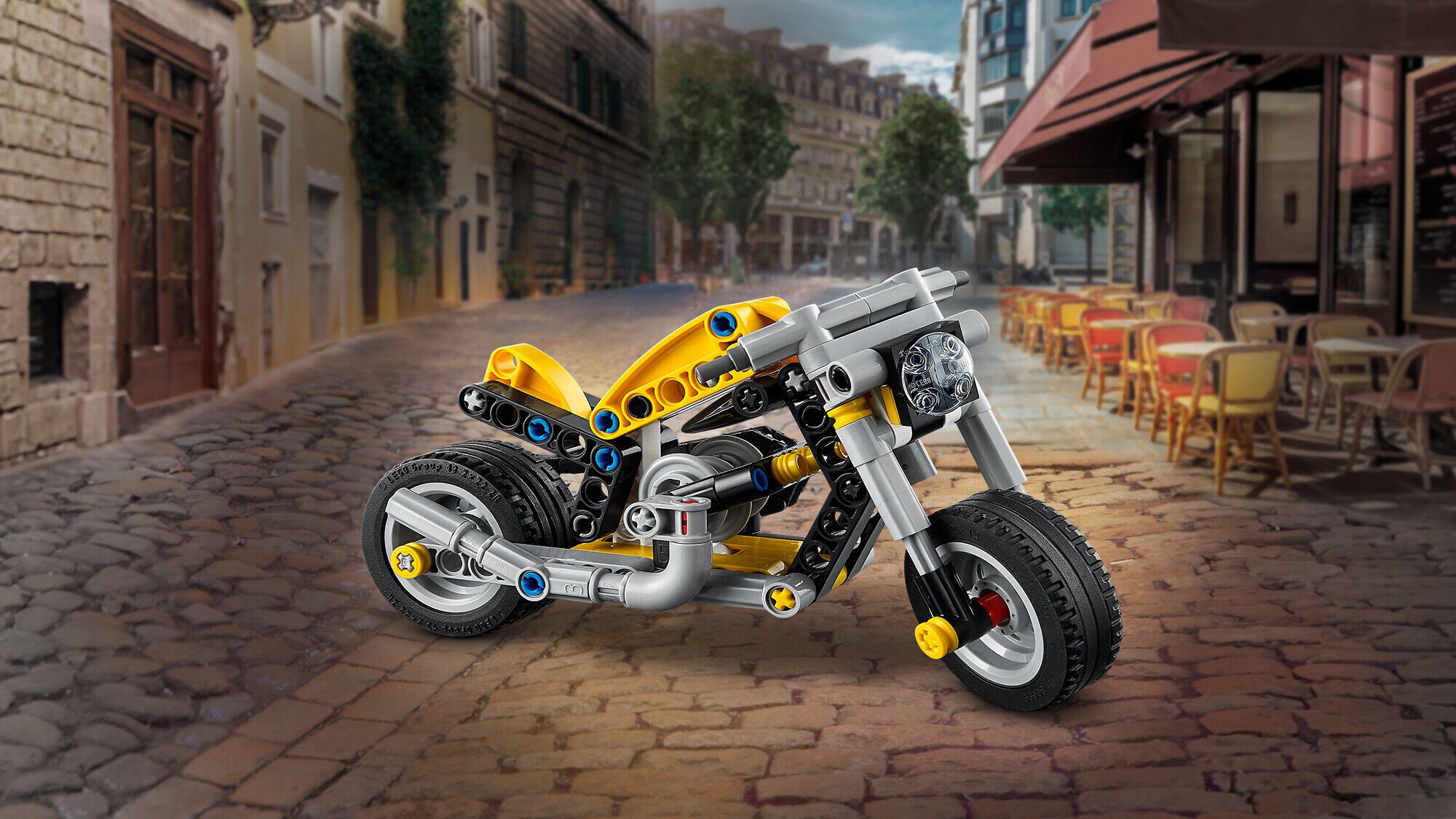 Gul motorcykel 42225