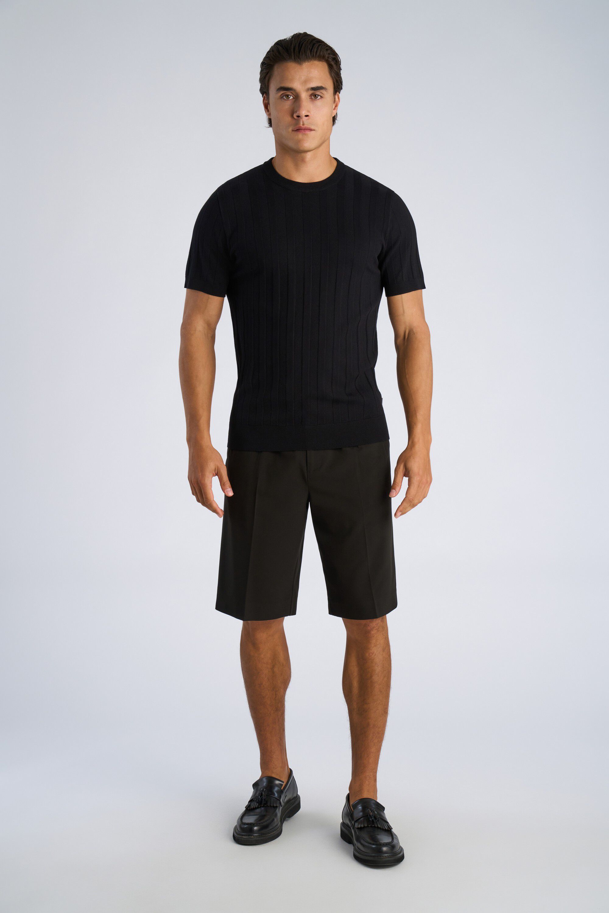 Knitted crew neck t-shirt