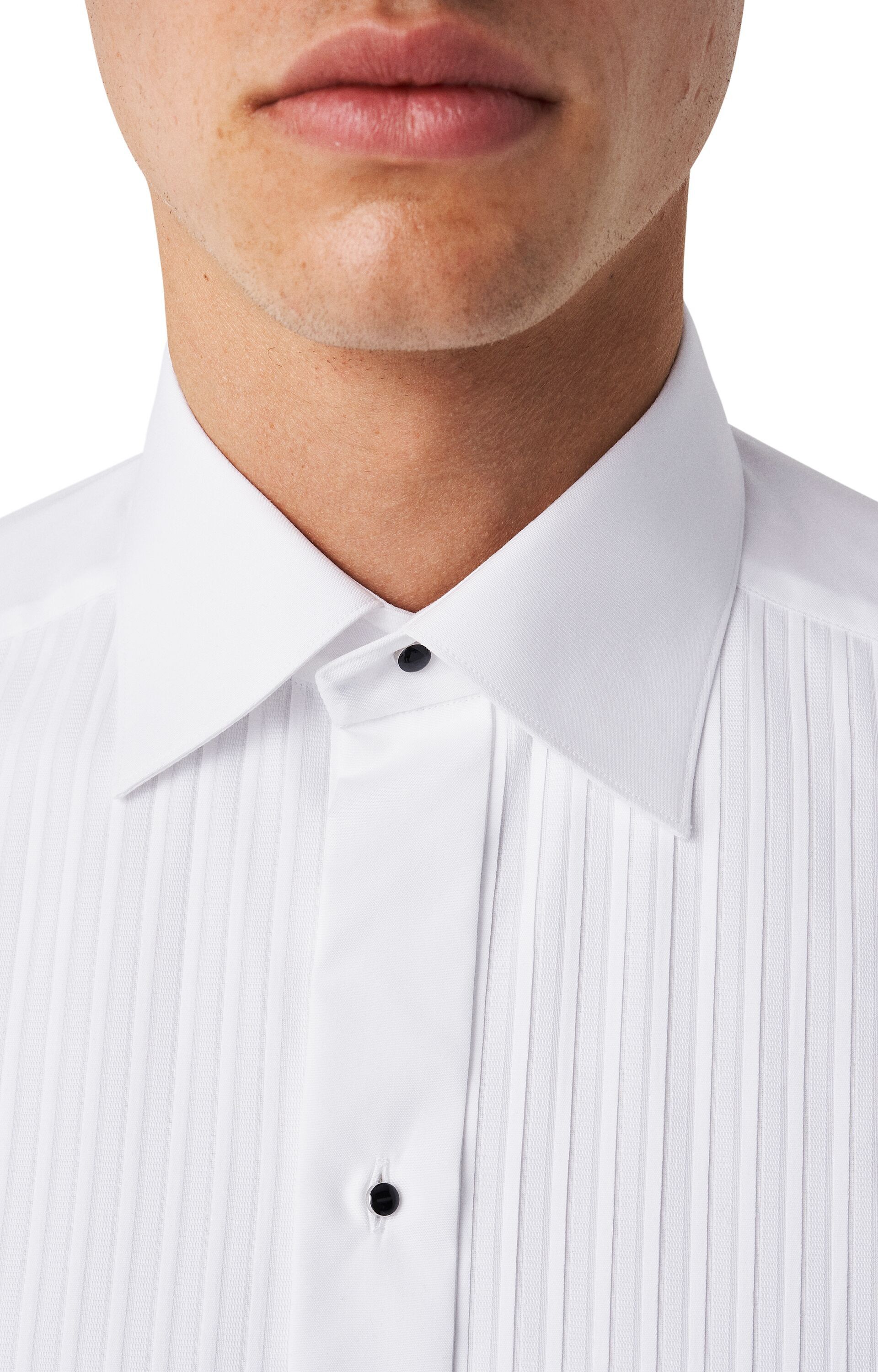 Pliss&eacute; black tie shirt - Slim Fit