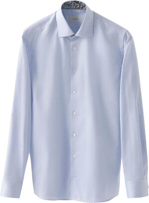 Slim Fit Light blue Solid Signature Twill Paisley Effect Shirt