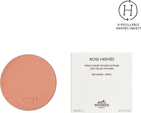 Rose Hermès, silky blush powder refill, Rose Abricot