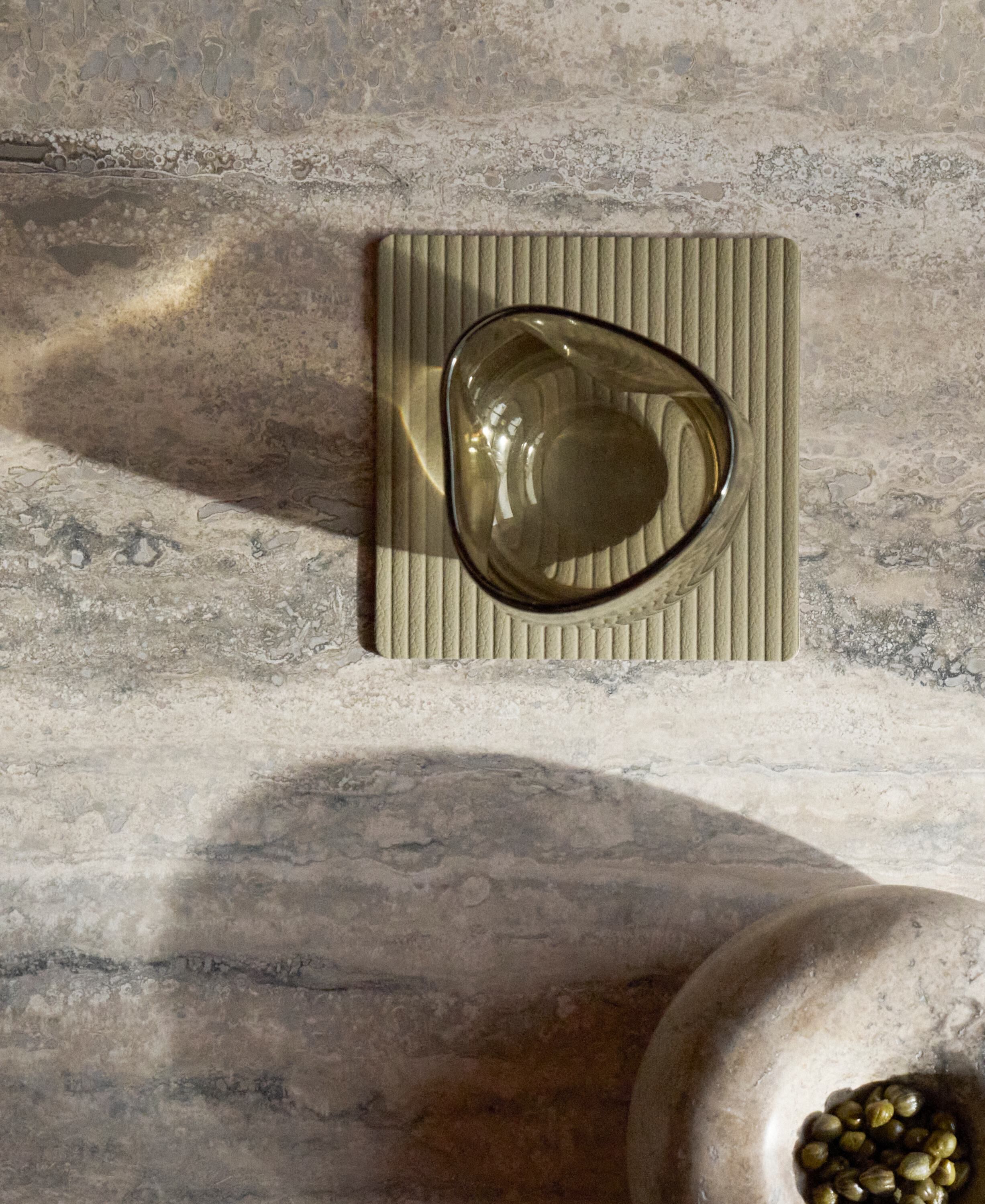 Glass Mat Square Corduroy Herbal Dust