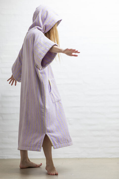 Naram Poncho - lilac & neon yellow