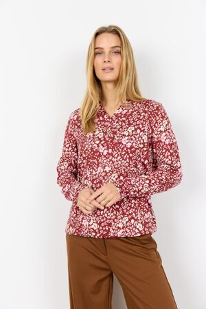 SC-FELICITY AOP 532 Bluse M&oslash;rk r&oslash;d