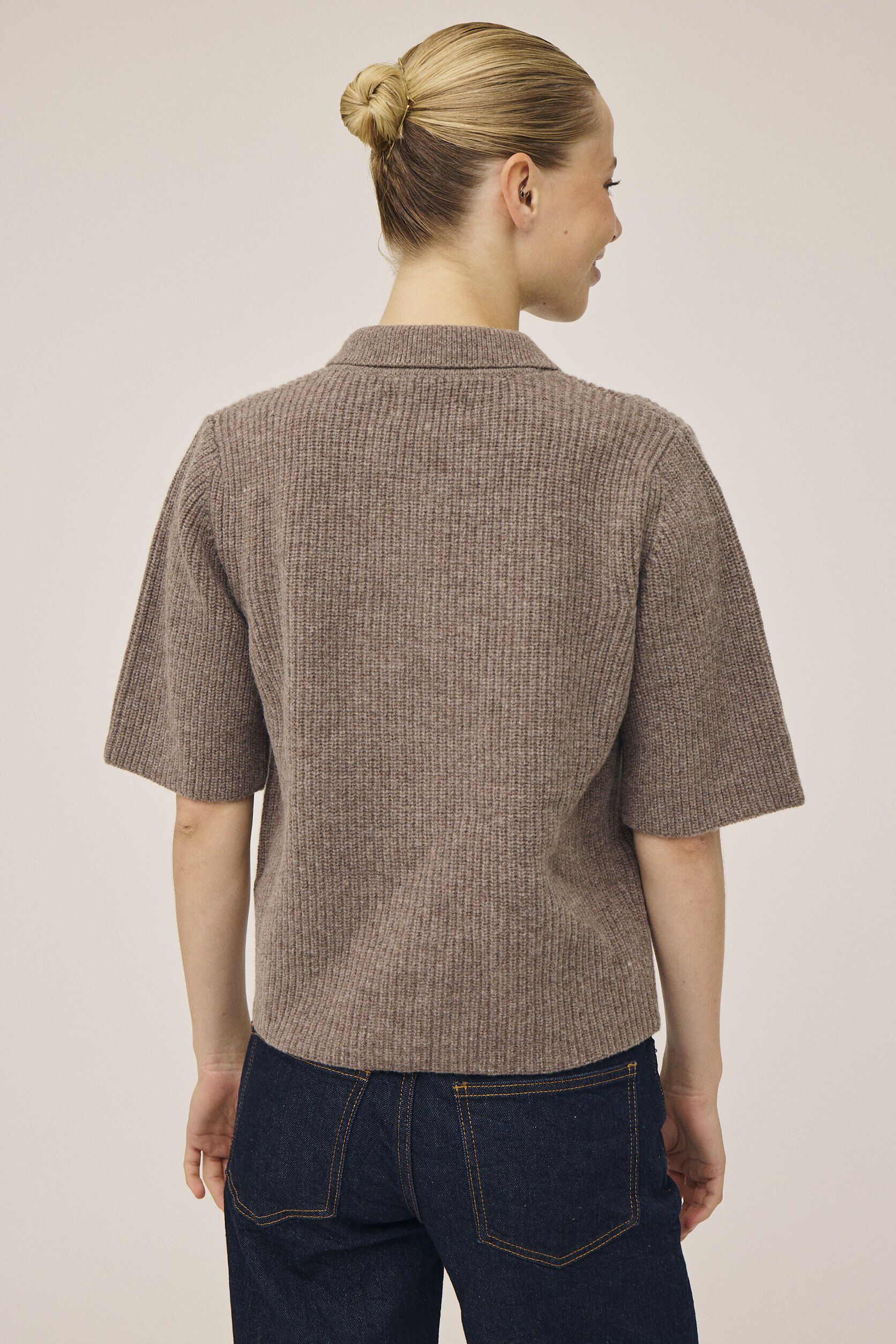 Gloria 2 Kort&Atilde;&brvbar;rmede polo cardigan - 100%  Merinould RWS