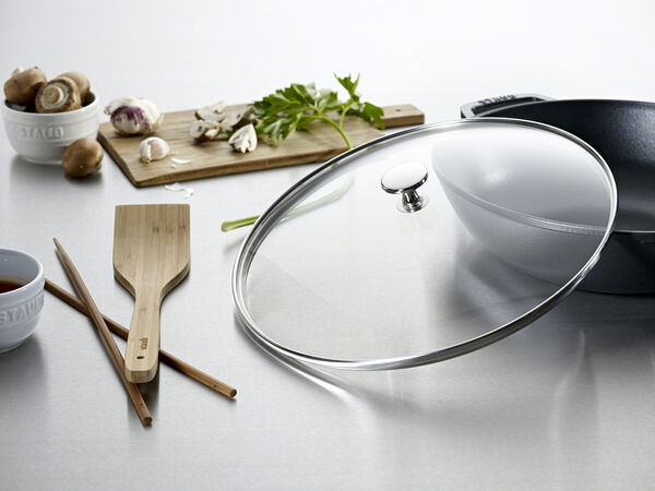 Wok med glaslåg 30 cm