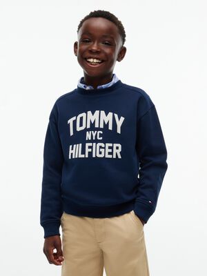 Logo Sueded Crew Neck Sweatshirt