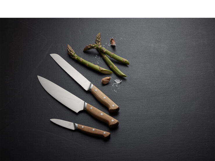 Knivsett Foresta 3 deler Eik/Rustfritt stål