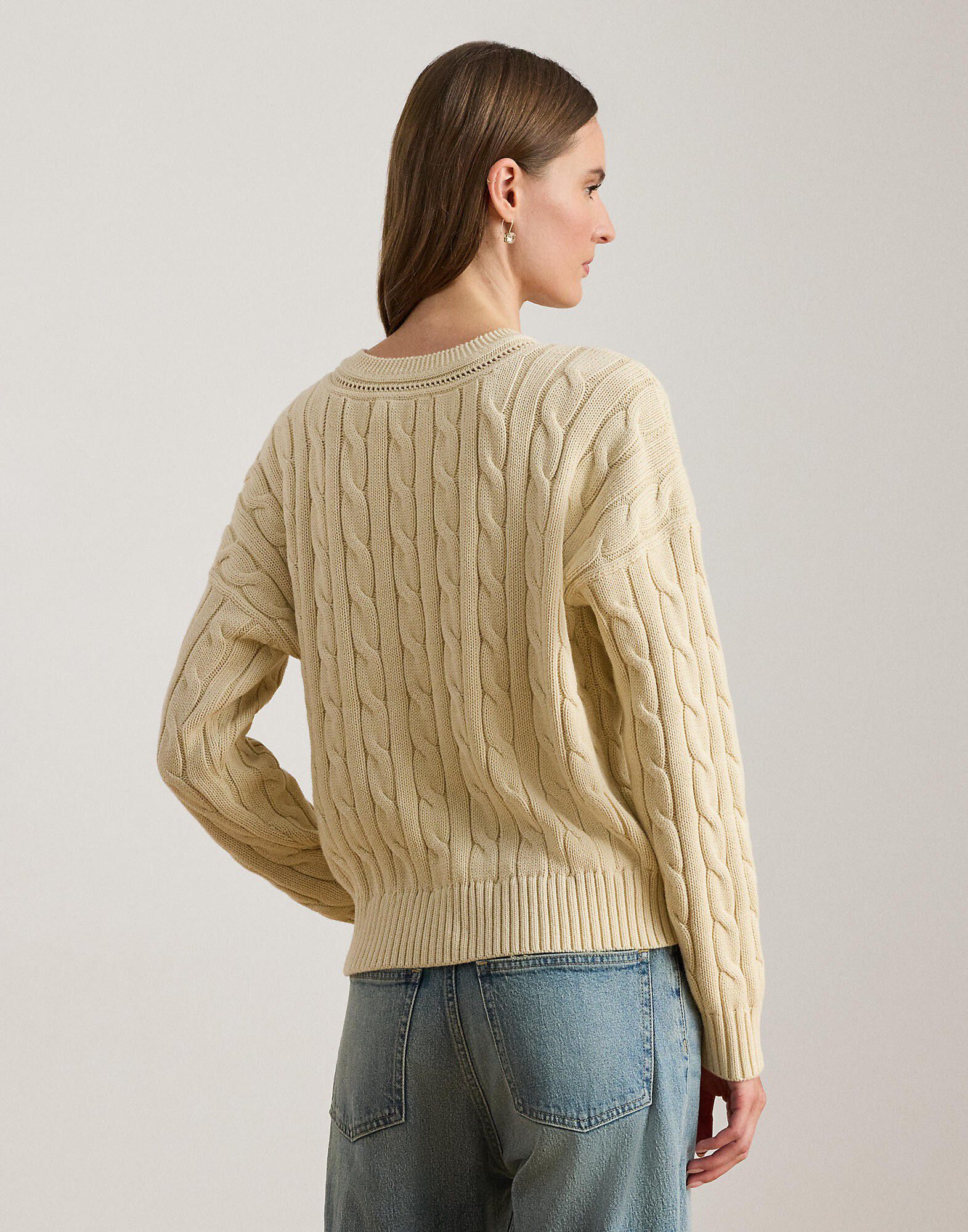 Cable-and-Pointelle-Knit Cricket Sweater