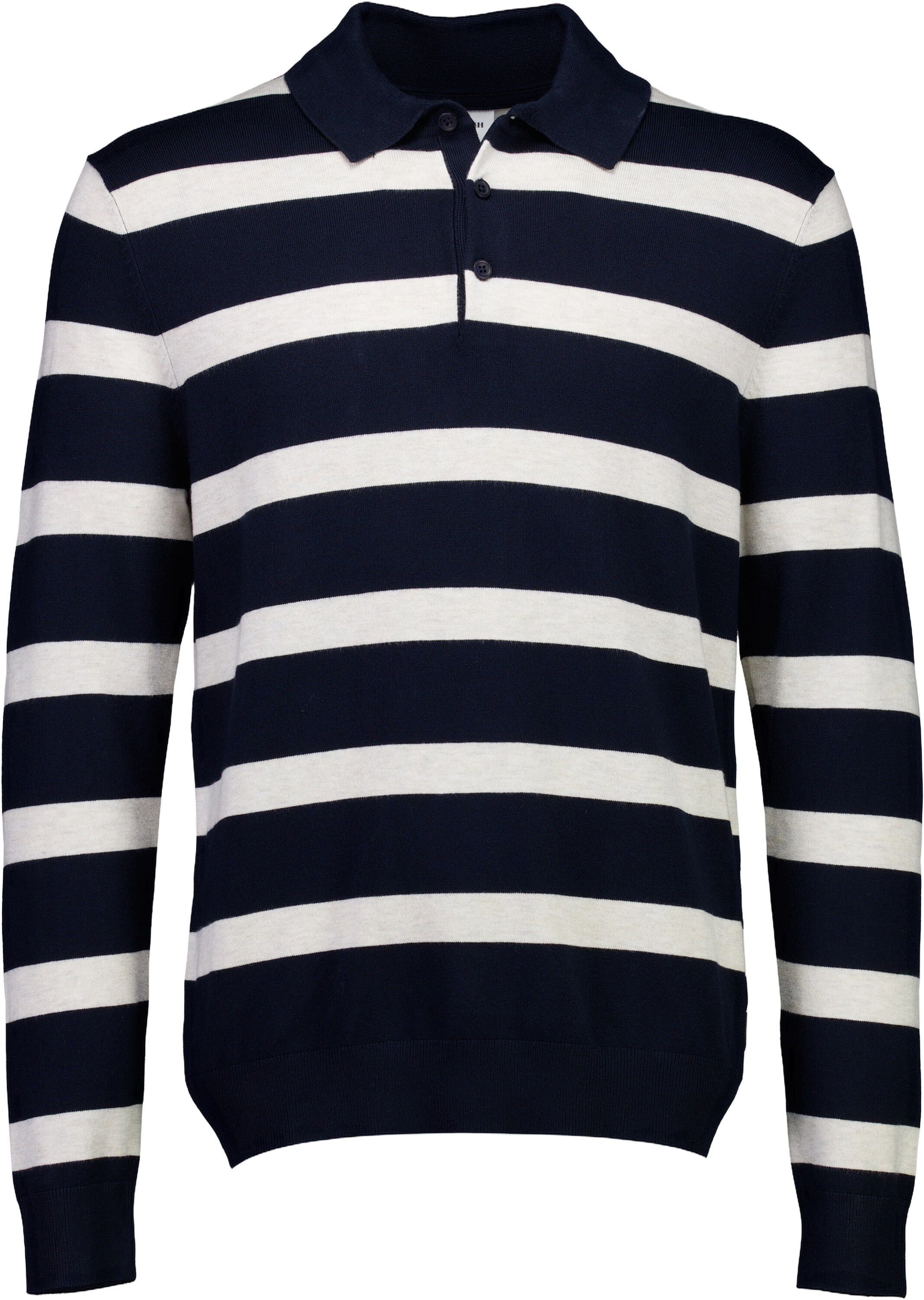 Ecovero striped L/S polo