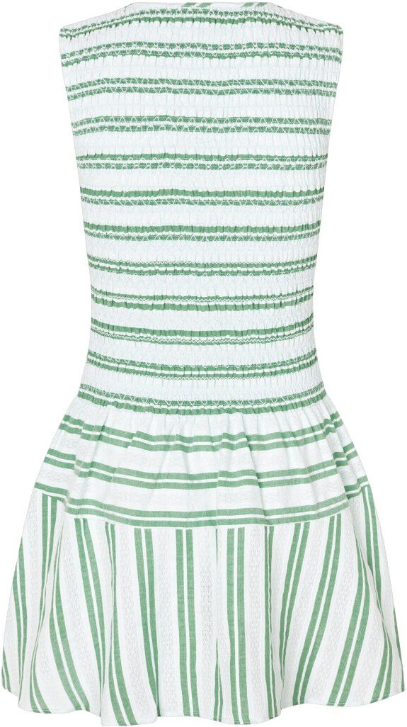 2367 Smocked Cotton, Sleeveless Smocked Short Dress