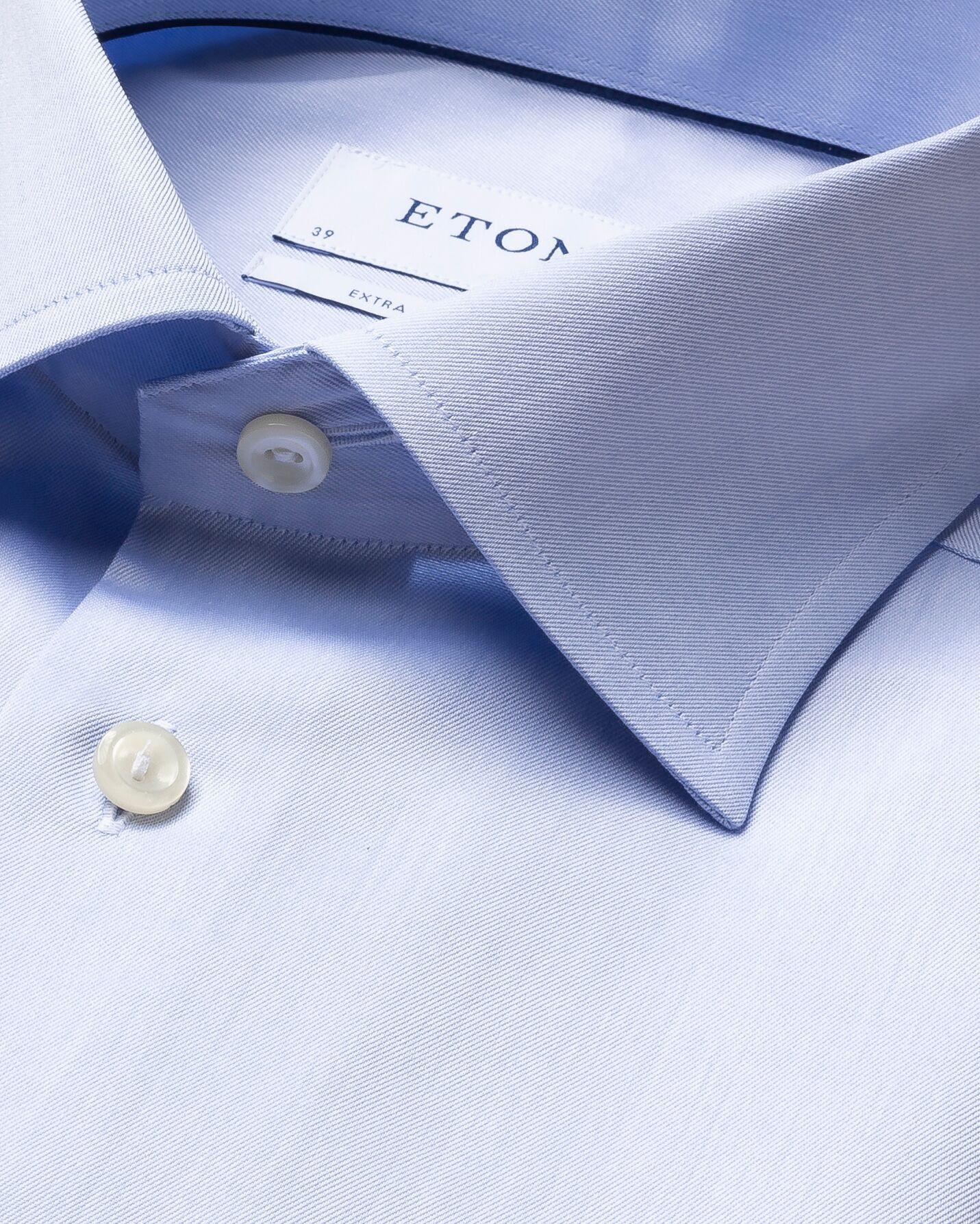 Light Blue Signature Twill Shirt Extra Long Sleeves - Contemporary Fi