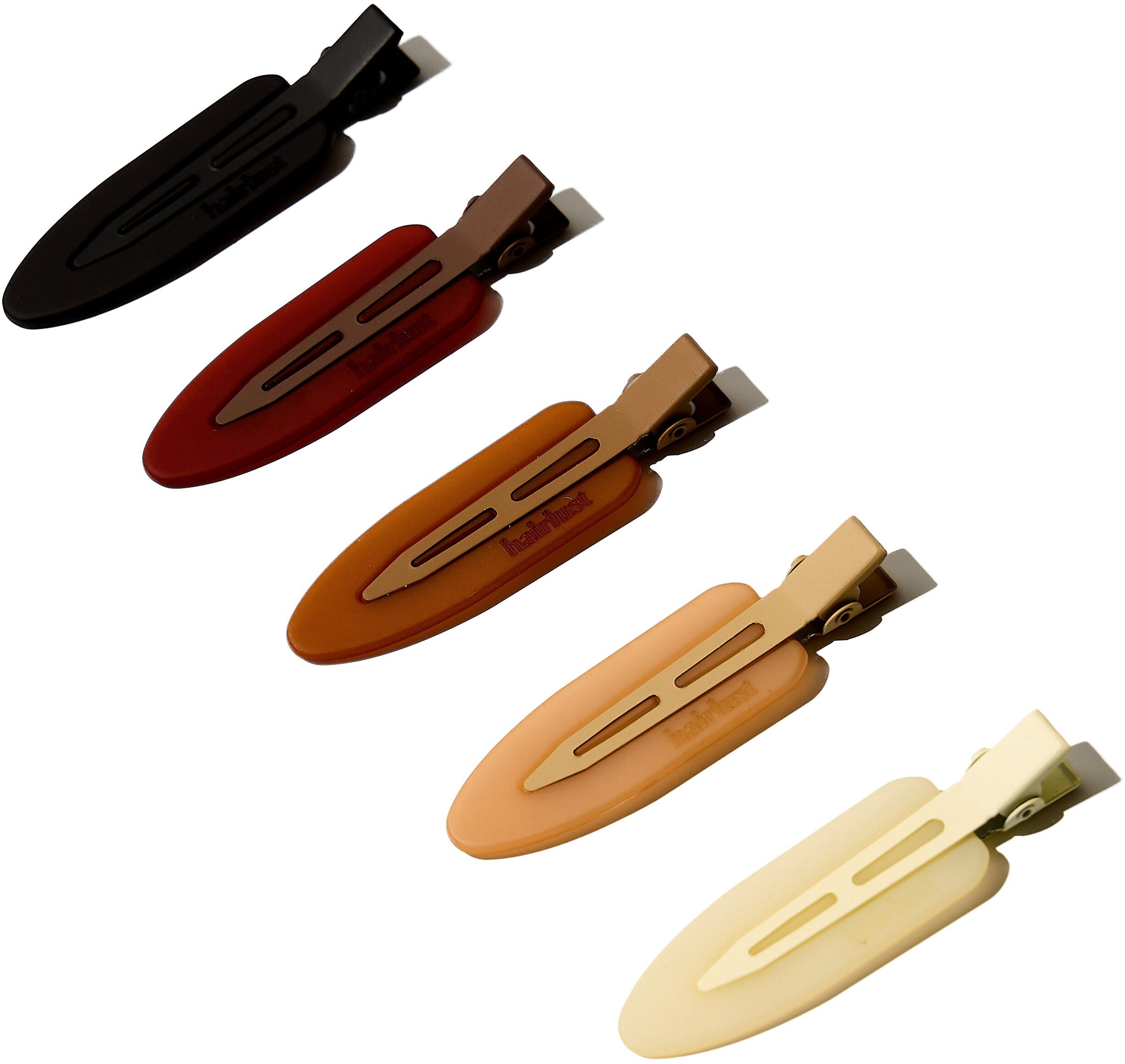 Creaseless Hair Clips, 5-Pack, Coffee
