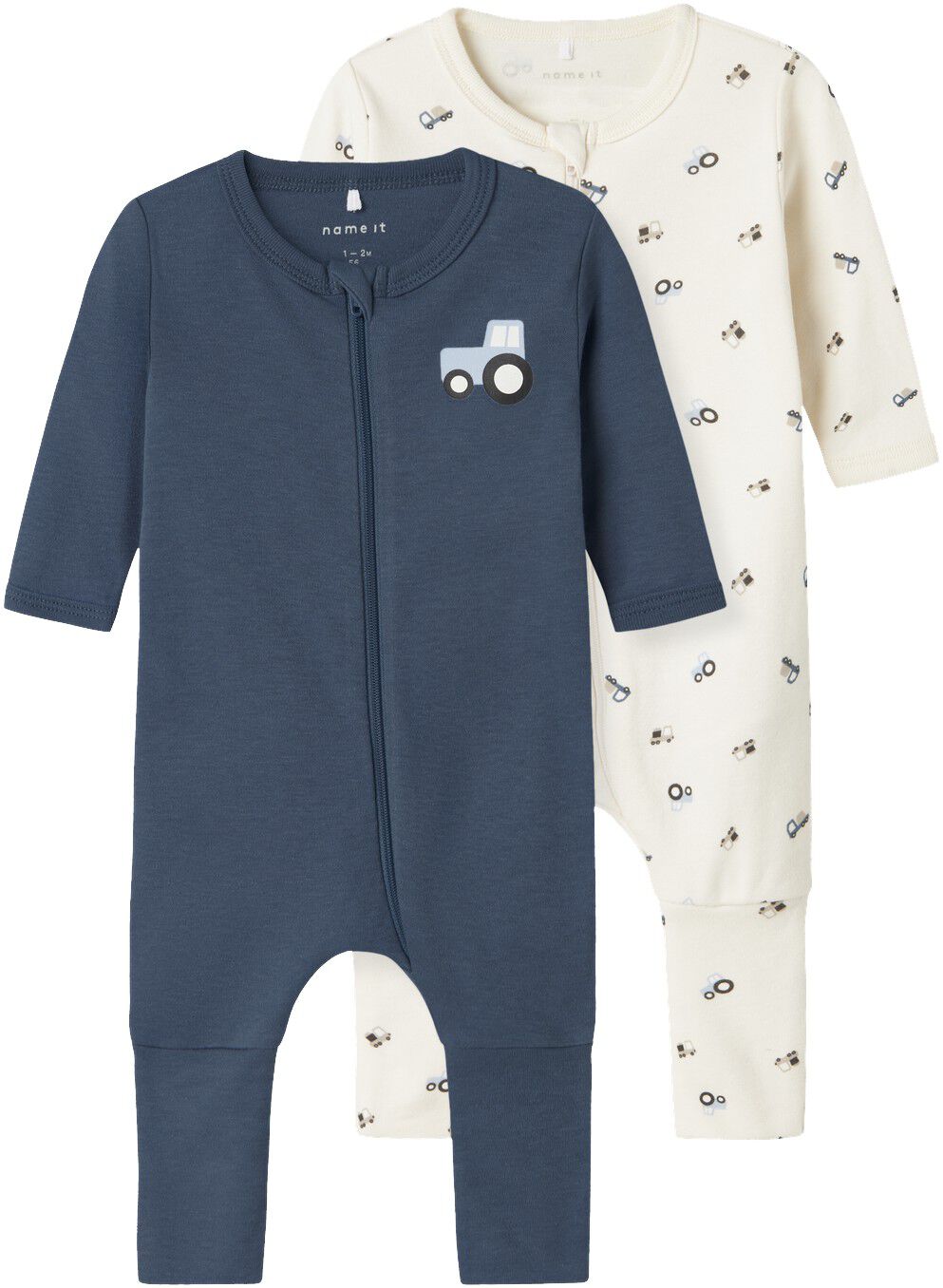 Nbmnightsuit 2P Zip Ff Jet Tractor Noos