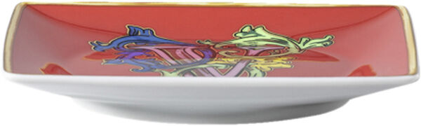 Bowl 12cm sq. flat, Holiday Alphabet V, Versace