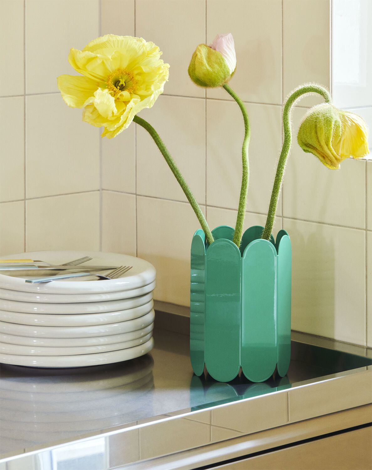 Arcs Vase-Small-Green