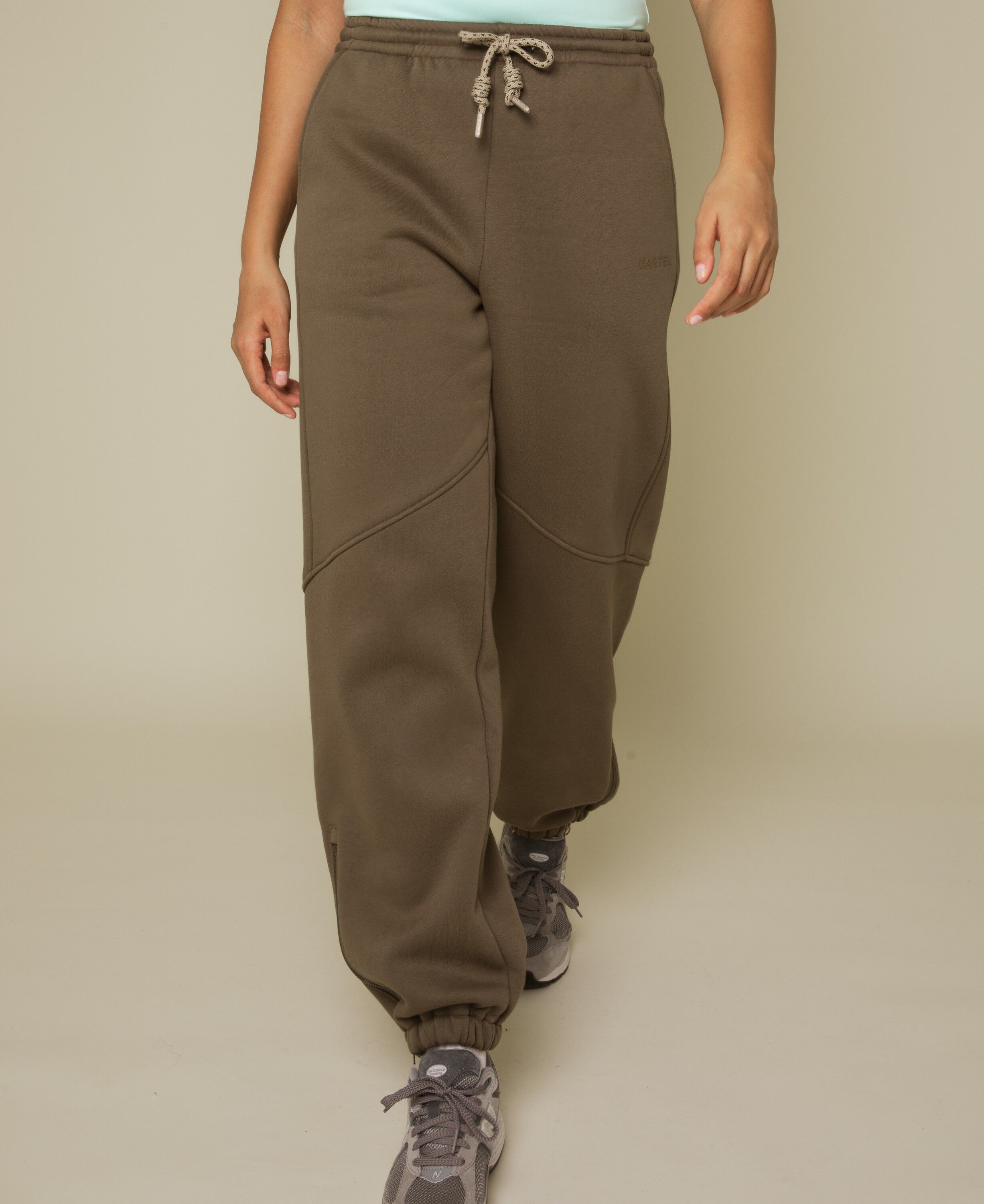 Horizon joggers med lynl&aring;s - Moss