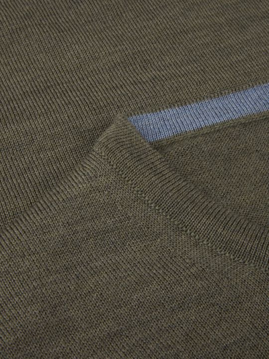 Sweater Knitted Crew Neck With Patch Merino Wool