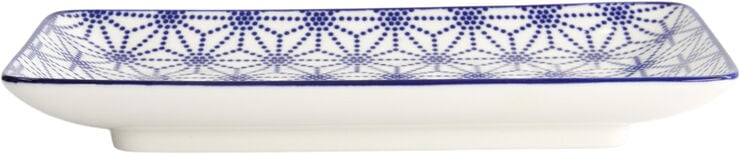 Nippon Blå plade rektangel 21x13,5cm Stjerne