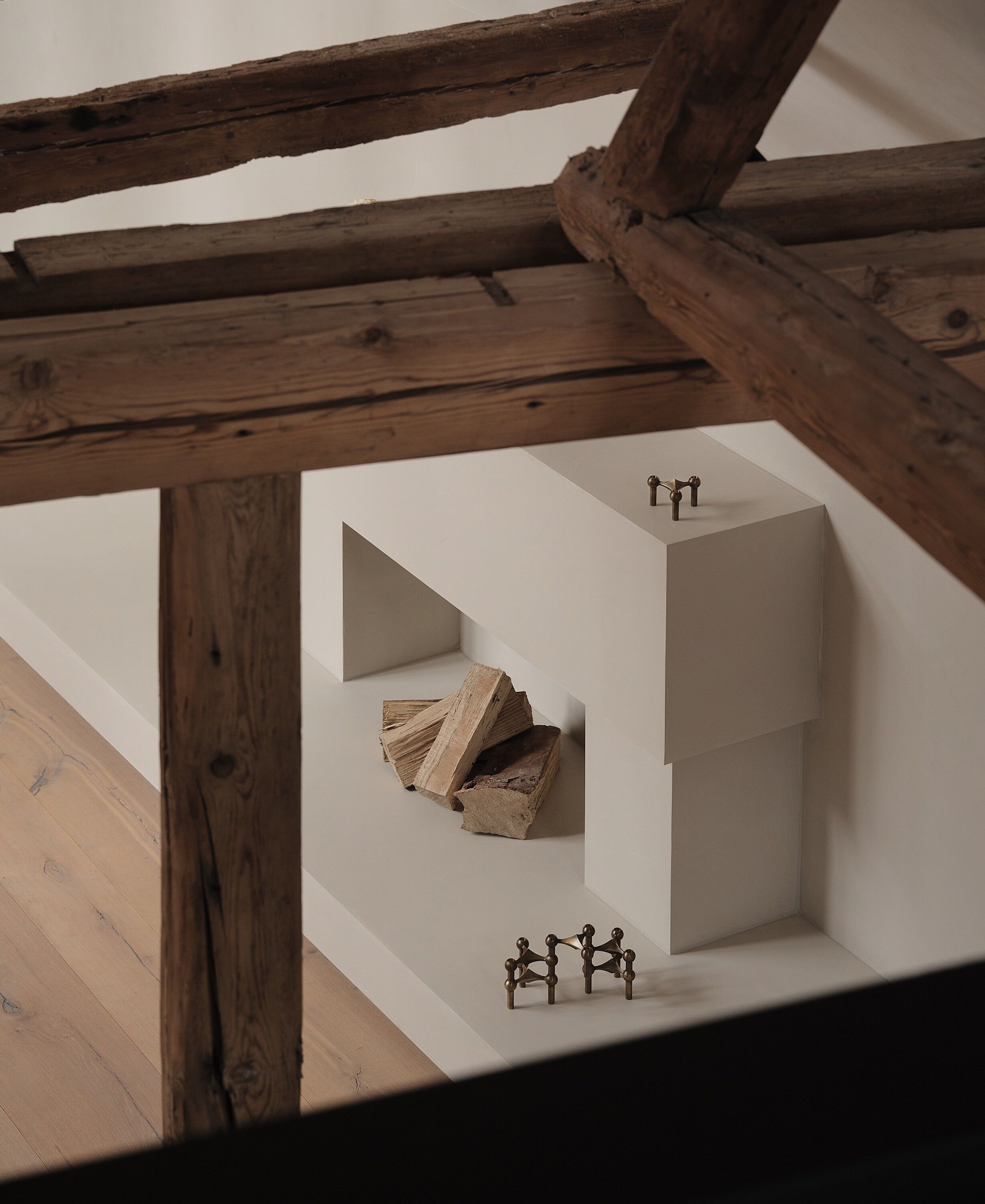 STOFF Nagel candle holder/stage set with 3 pcs - bronzed bra